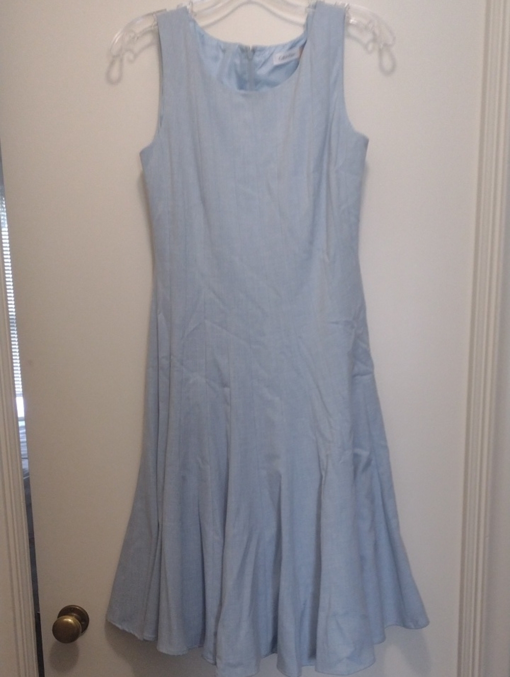 Calvin Klein Light Blue Sleeveless Midi Dress (J829)